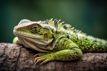 Fototapeta premium A lizard with its tail curled u