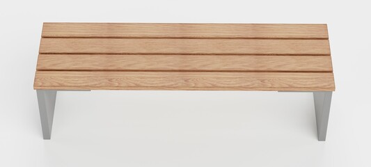 Realistic 3D Render of Garden Bench
