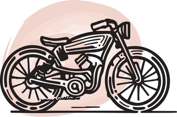 Obraz premium Line Art illustration of a Cruiser bike