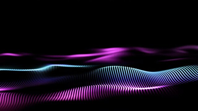 Abstract lines wave flow pattern. Modern background design, 4k video seamless loop	