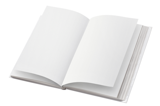 Open book with blank pages, cut out