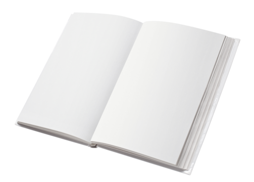 Open book with blank pages, cut out