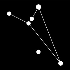 Octans constellation map. Vector illustration.