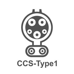 CCS Type1 of EV electric vehicle charger plugs or sockets, png element.