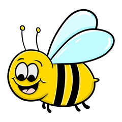 Cute Little Bee, Bee Smile, Cartoon Bee