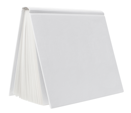 Blank white hard cover square book, cut out