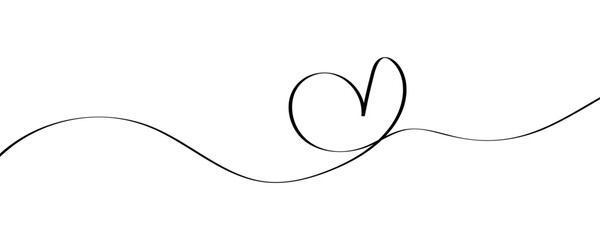Heart. Abstract love symbol. Continuous line art drawing vector illustration
