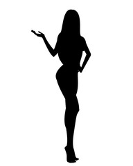 Silhouette Girl, illustration, art, 2d