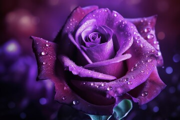 Purple rose flower gift. Generate Ai