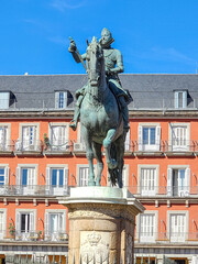 Fototapeta premium atmosphere plaza mayor in madrid