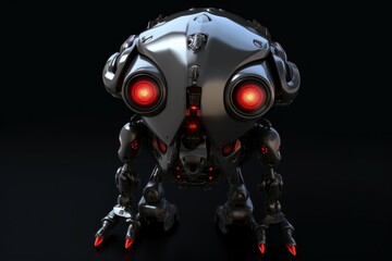 Robot red eyes. Generate Ai