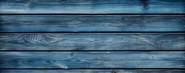 Obraz premium An intriguing blue wooden texture with weathered planks. Rustic charm and vintage appeal, perfect for natural, stylish backgrounds. Close up of grungy and dirty horizontal backdrop. Generative AI.