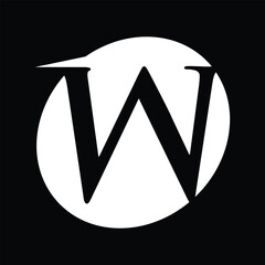 W letter Abstract logo template - circle. W sign vector