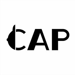 Cap word design with hat symbol on C letter.