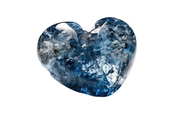 Kyanite Stone Heart Shape Isolated On Isolated Tansparent Background Png. Generative AI
