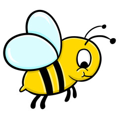 Cute Little Bee, Doodle Bee, Hand Draw Bee