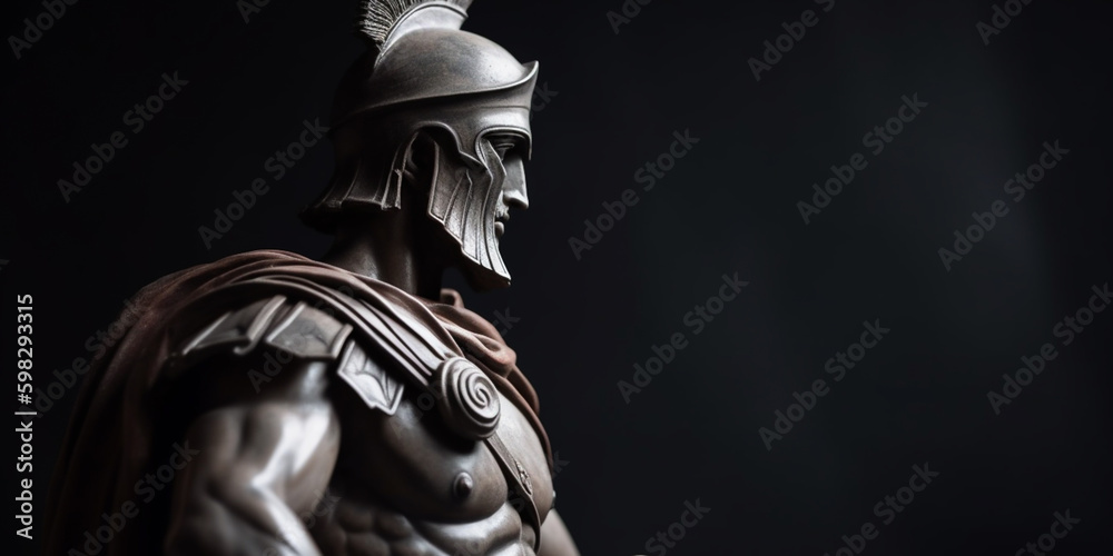 Wall mural marble stone statue of ancient greek warrior fighter