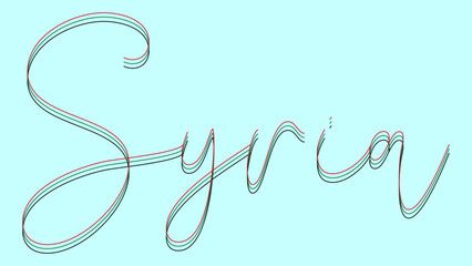 Glitch effect Country name Syria with original flag color Text or Typography, Vector Illustration.