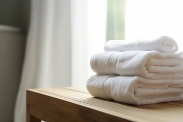 White clean towel bathroom hotel. Generate Ai