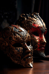 A couple of masquerade masks. Generative AI