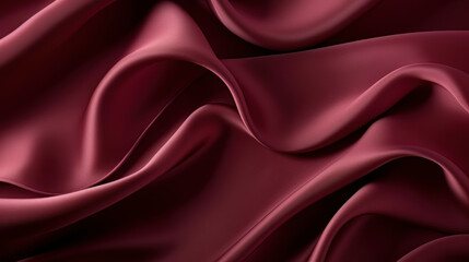 Fototapeta premium A sumptuous burgundy silk texture creates an elegant and luxurious background, perfectly suited for fashion, beauty, and romantic design concepts. Luxury love and rich fabric. Generative AI.