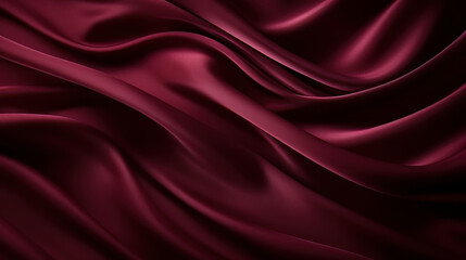 Naklejka na ściany i meble A sumptuous burgundy silk texture creates an elegant and luxurious background, perfectly suited for fashion, beauty, and romantic design concepts. Luxury love and rich fabric. Generative AI.