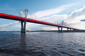 International bridge trough Amur river between Russia and China.