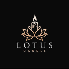 Lotus Candle Elegant Luxury Logo Design