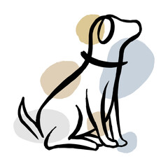 Dog Line Art Decoration Vector