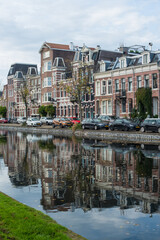 Houses in Amsterdam in the reflection of the canal