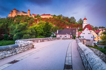 Fototapeta na wymiar Harburg, Germany. Beautiful medieval village in historical Swabia, Bavaria, Steinerne Brucke.