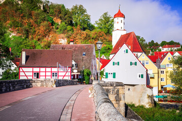 Harburg, Germany. Beautiful medieval village in historical Bavaria, Wornitz Valley.