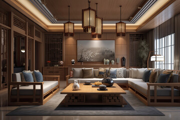 Chinese living room design decoration style