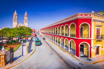 Campeche, Mexico. Independence Plaza is a picturesque public square.