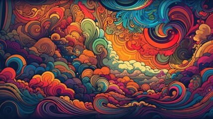Psychedelic Abstract Clouds Backdrop