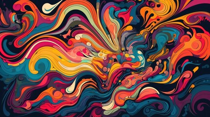 Psychedelic Abstract Wave Backdrop