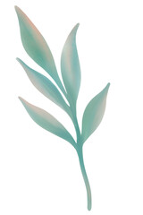 Green leaves watercolor