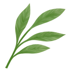 green leaves watercolor