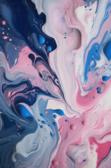 Fototapeta premium This abstract splash of color and pattern provides an elegant and unique backdrop for various creative projects, events, or even weddings. Modern pink, blue, and purple hues design.Generative AI.