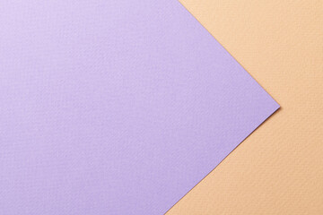 Rough kraft paper background, paper texture beige lilac colors. Mockup with copy space for text