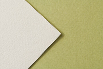 Rough kraft paper background, paper texture green white colors. Mockup with copy space for text