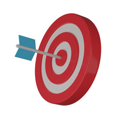 3d target with arrow in center icon.