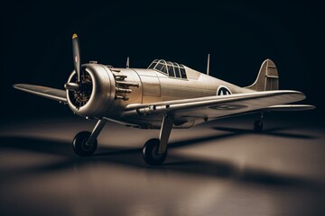 Fototapeta na wymiar A 3D model of a plane on a blank background. Generative AI