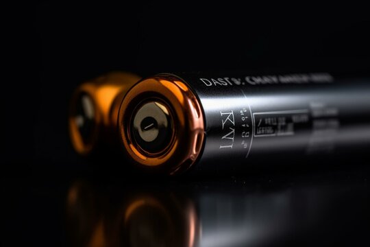 Close-up of AA battery on dark background, used unsafely. Generative AI