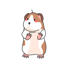 Vector Guinea pig or hamster illustration. 