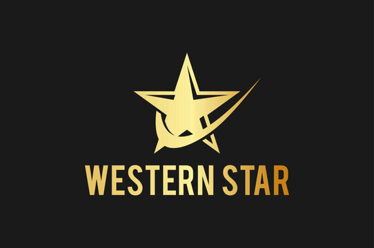 Gold star icon symbol element starlight logo design