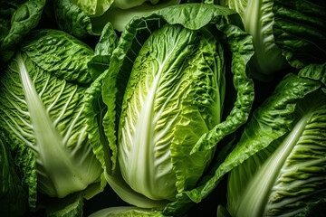 Obraz premium Fresh Chinese cabbages on the market. Created with Generative AI Technology.