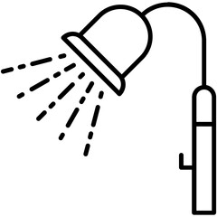 Shower Icon. Shower Sprinkler Bathroom Symbol. Line Icon Vector Stock 