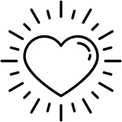 Heart Icon. Wedding Love Romance Symbol. Line Icon Vector Stock 