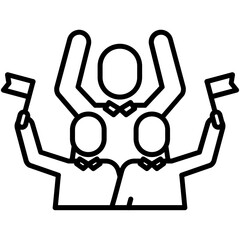 Public Icon. Government People Election Symbol. Line Icon Vector Stock 